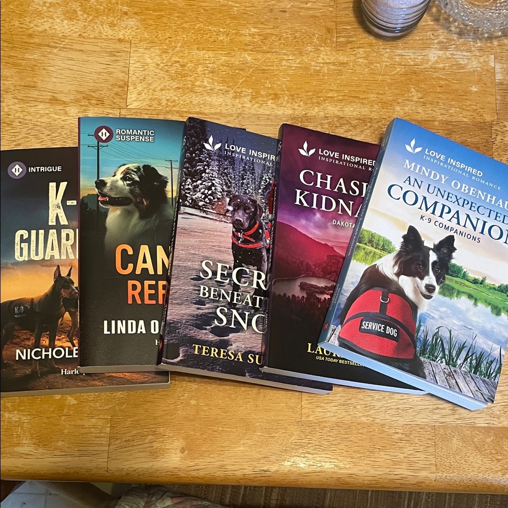 Collection of  5 Romantic Suspense Novels K 9 Inspired